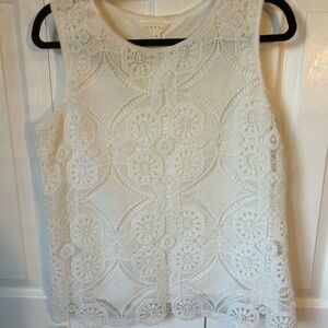 Adiva White Lace Boho Sleeveless Top